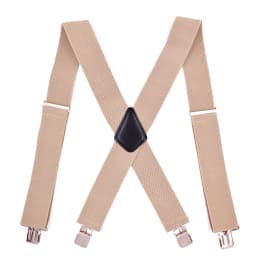 Heavy Duty Big Size Work Suspenders for Men 5cm/2 Inch Wide X Back with 4 Strong Clips Adjustable Elastic Trouser Braces Straps