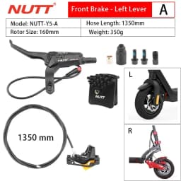 NUTT Electric Scooter 4 Piston Hydraulic Disc Brake Power-off Oil Disk for Zero 10X/11X, Vsett 10+/9+, Kaabo Wolf Warrior 11