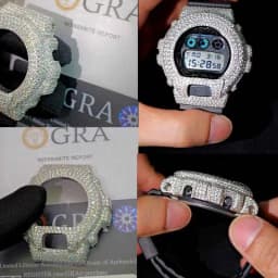 DW-6900 Series Moissanite Watch Case S925 Sterling Silver Iced Out Bezel For Men's Hip Hop Jewelry Watch Accessories