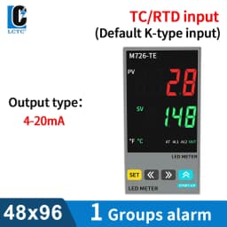 LCTC PID Temperature Controller SSR+Relay 4-20mA Output PID Regulator TC/RTD Input Digital Instrument 48*48 48*96 72* 72mm