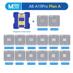 MAant C1 Magnetic Tin Planting Platform For iPhone A8-A19 QUALCOMM HS EMMC Mainboard CPU BGA Welding Reballing Stencil Tools Set