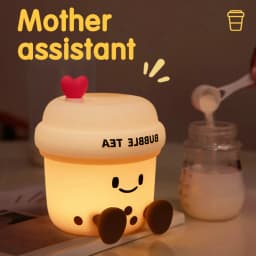 Milk Tea Cup Led Night Light Bubble Tea Cartoon Rechargeable Table Lamp Dimmable Kid Girlfriend Gift Popular Desk Bedroom Decor