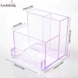 Translucent Nail Drill Machine Organizer Nail Products Supplies Organizer Nail Bits 3 Row Acrylic Storage Nail Tools Show Shelf
