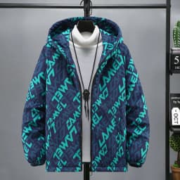 Camouflage Winter Cotton Jacket Thin Men's Wear Resistant Stainproof Warmth Youth Casual Long Sleeve Zipper Hooded Coat