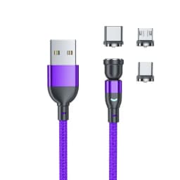 540 Rotate Magnetic Cable Fast Charging Mobile Phone USB C Cable For iPhone 12 Pro MAX Samsung Xiaomi Huawei P50 Magnetic Cable