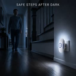 Melery Smart Night Light PIR Motion Sensor Control Cold White Body Induction Mini Lamp Plug-In for Bedroom Living Room Stair