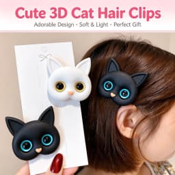 Cute Cat Face Hair Clips Cartoon Black White Kitten Hairpins Sweet Resin Barrettes for Women Girls Daily Party Hair Accessories
