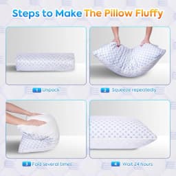 Cooling Pillow Memory Foam Pillows with Zipper Adjustable Firmness for Sleeping Cold Pillow (Two Sides Design)