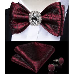 Classic White Selr-tie Bowtie with Ring Pocket Square Cufflinks Set Fashion Solid Men's Bow Tie for Wedding Groom Business Knots