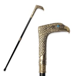 Bronze Eagle Head Curved Handle Walking Cane Detachable Vintage Walking Stick Cosplay Party Prop for Men Women