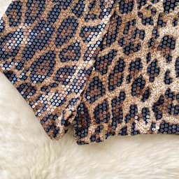 Basics Vintage sexy Chic leopard sequin Short Pants Hotsweet Fashion Streetwear Club High Street Women Casual Clothing
