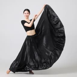 Women's Long Flared Circle Skirt -Satin Flared Full Skirt Boho Vintage A-line Maxi Skirt for Dancing, Party, Daily Wear Skirts