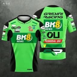 Gresini Racing Theme Short-sleeve T-shirt Casual Round Neck Breathable Top for Sports Enthusiasts