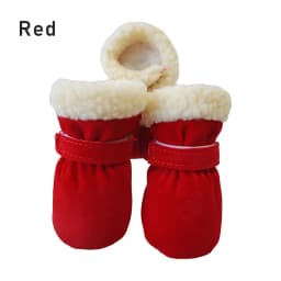 4Pcs/Lot Winter Thick Warm Dog Shoes Soft Plush Non-slip Waterproof Snow Boot Puppy Outdoor Walking Shoes Pet Accessories
