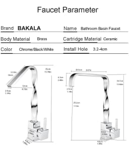 BAKALA Brush Gold Bathroom Basin Kitchen Faucet Hot Cold Wash Mixer Crane Tap 360 Rotation Sink Faucets Single Handle