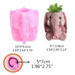 3D Animal Flowerpot Pen Holder UV Crystal Epoxy Mold Elephant Cement Plaster Clay Resin Silicone Mould DIY Crafts Casting Mold