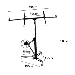 【Breeins】16FT Rolling Drywall Lifter Panel Hoist Jack Tool Heavy Tools
