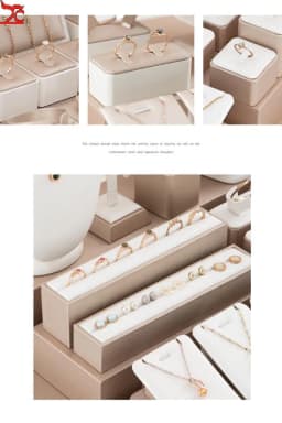 Ring Display Case Window Counter Ring Plate Display Jewelry Rack Champagne Jewelry Tray Commercial Display Props