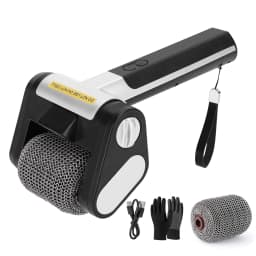 Electric Roller Grill Brush with LED Light Stainless Steel Bristle-Free BBQ Cleaner Brush Rechargeable Barbecue Cleaner Tools