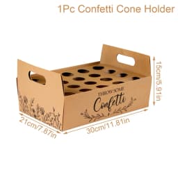 Kraft Paper Wedding Confetti Cone Holder Support for Wedding Decor Confetti Cones Stand Box Tray Fake Flower Wedding Paper Cones