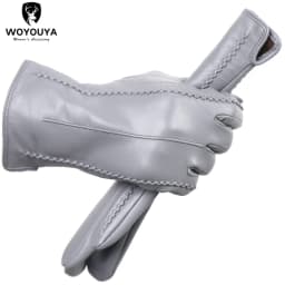Touch Screen Leather Gloves, High-End Leather Gloves Women, Genuine Leather Winter Gloves, Keep Warm Women's Leather Gloves-2226