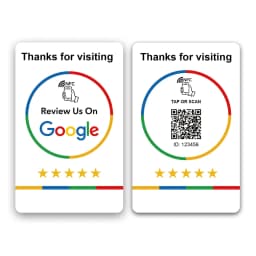 NFC Stand 215 Programmable QR Code TAP Google Review Acrylic Stickers Card NFC Station Table 13.56Mhz Waterproof NFC Review Card