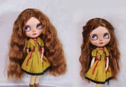 Blythes Doll Wig Fits Into the New 1/69-10in Size Fashion Medium Foam Roll Super Soft Silk Wig for Women Black Lily-Valley White