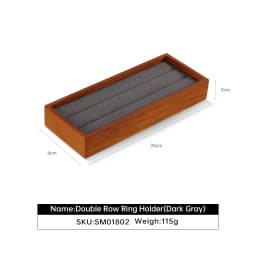 Yinbeini Velvet Ring Display Stand Single Row Ring Ear Stud Storage Organizer Jewelry Shop Showcase Props TB045