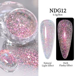 NICOLE DIARY Moonlight Mirror Nail Powder Aurora Silver Glitter Metallic Effect UV Gel Polish Pigment Chrome DIY Nail Decoration