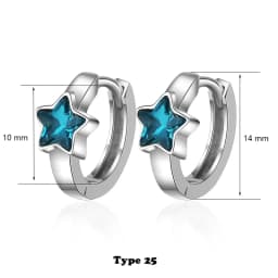 Geometric Tiny Hoop Earrings For Women Micro Crystal Zircon Star Flower Heart Huggie Small Classic Earring Piercing Jewelry Gift