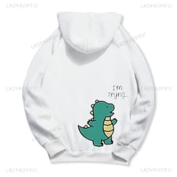 Dinosaur Matching Brands Couple Sweatshirt Mr Mrs Pocket Print Hoody Casual Matching Newlywed Thermal Hoodie Y2k Fashion Hoodies