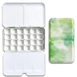Empty Watercolor Palette Tin Color Mixing Palette Paint Storage Box Iron Paint Tray with Half/Full Pans For Painting