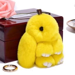 Fluffy Rabbit Pompon Bunny Keychain For Women Bag Car Key Chain Cute Rabbit Key Ring On Bag Car Trinket Pendant Gift