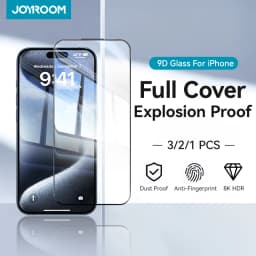 Joyroom 3/2/1pcs HD Glass Screen Protector for iPhone 18 17 16 15 14 Pro Max Full Screen Tempered Glass Protection for iPhone 15