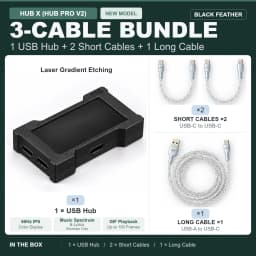 HMLAB ZNEO Gaming USB Hub - 2-to-3 Port, 8K Hz, Independent Power, With Screen, Trendy for Gaming Ambience Desk Setup