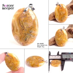 High Quality Pendentif Real Natural Crazy Lace Agate Stone Pendant Chains Necklace For Women's & Men's Jewelry Making BK996H