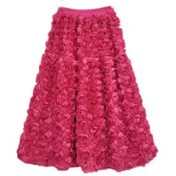 DEAT 2024 Autumn New Versatile Three Dimensional Flower Mid-calf Skirt High Waist Big Swing Fashion A-line Skirts Female 33A2033