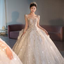 2026 Long Sleeve Beading Wedding Dress Square Collar Luxury Sweep Train Winter Bridal Gowns Vestido De Noiva Customized