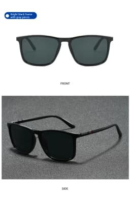 Mjyiwang Men Matte Square Polarized Sunglasses UV400 Blue Mirror Lens Anti Glare Driving Fishing Travel Outdoor Eyewear