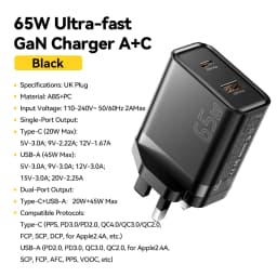 Essager 65W GaN Charger USB PD Type C Fast Charging Phone Adapter QC3.0 For iPhone 16 Pro Max Samsung Galaxy S23 Xiaomi Huawei
