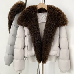 OFTBUY Female New Winter 90 Duck Down Jacket Women Real Lamb Fur Coat Short Warm Natural Fur Clothing Fashion Puffer Outerwear