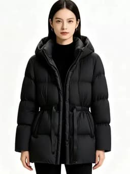 Winter High Quality Hooded Down Jacket Women White Duck Down Thicken Warm Outwears Female Waist Drawstring Parker Down Jacket