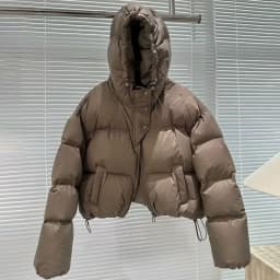 Schinteon Women White Duck Down Jacket with Hood Autumn Winter Warm Over Size Casual Short Thick Outwear 2024 New