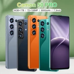 New Global Version High Quality Camon 50 Pro Standby 7.3" HD 16GB 1TB Intelligent 108M Original 7800mAh Battery Dual Card