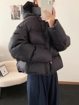 Korean Cropped Hooded Down Jacket for Women Winter Thickened White Duck Down Coats Woman Solid Color All Match Puffer Jackets