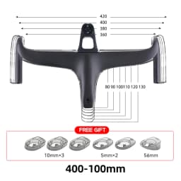 THE ONE ULTRA aero carbon Integrated hamdlebar Hidden Trace Road Bicycle Handlebar 380/400/420 28.6mm Racing Bike