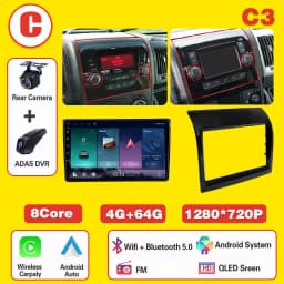Android 16 For Fiat Ducato 2005-2025 Citroen Jumper Peugeot Boxer Dodge Ram carplay radio auto android head unit multimedia play