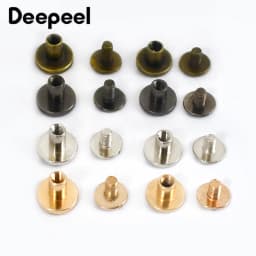 10/20/30Pcs 5-8mm Flat Head Screws Nail Metal Double Cap Side Round Rivet Leather Craft Wallet Fastener DIY Hardware Accessories