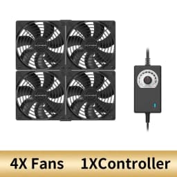12cm High Speed Large Air Volume 3000 RPM Btc Mining Machine Workstation Cabinet 12v Fan Server Case Cooling System Fan Kit