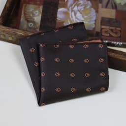 24cm Elegant Brown Pocket Square Mens Polyester Block Paisley Soft Handkerchief Wedding Party Suit Accessories Cravat Neckwear